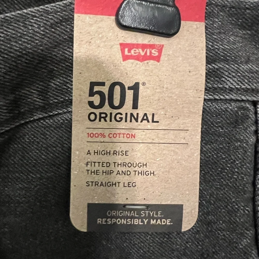 Levi's Men's Black 501 High Rise Straight Leg Jeans NWT 30 X 30 #1521